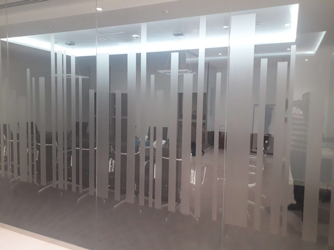 Glass Partition with Strips